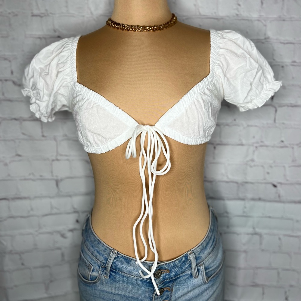 SHEIN Women's White Crop-top